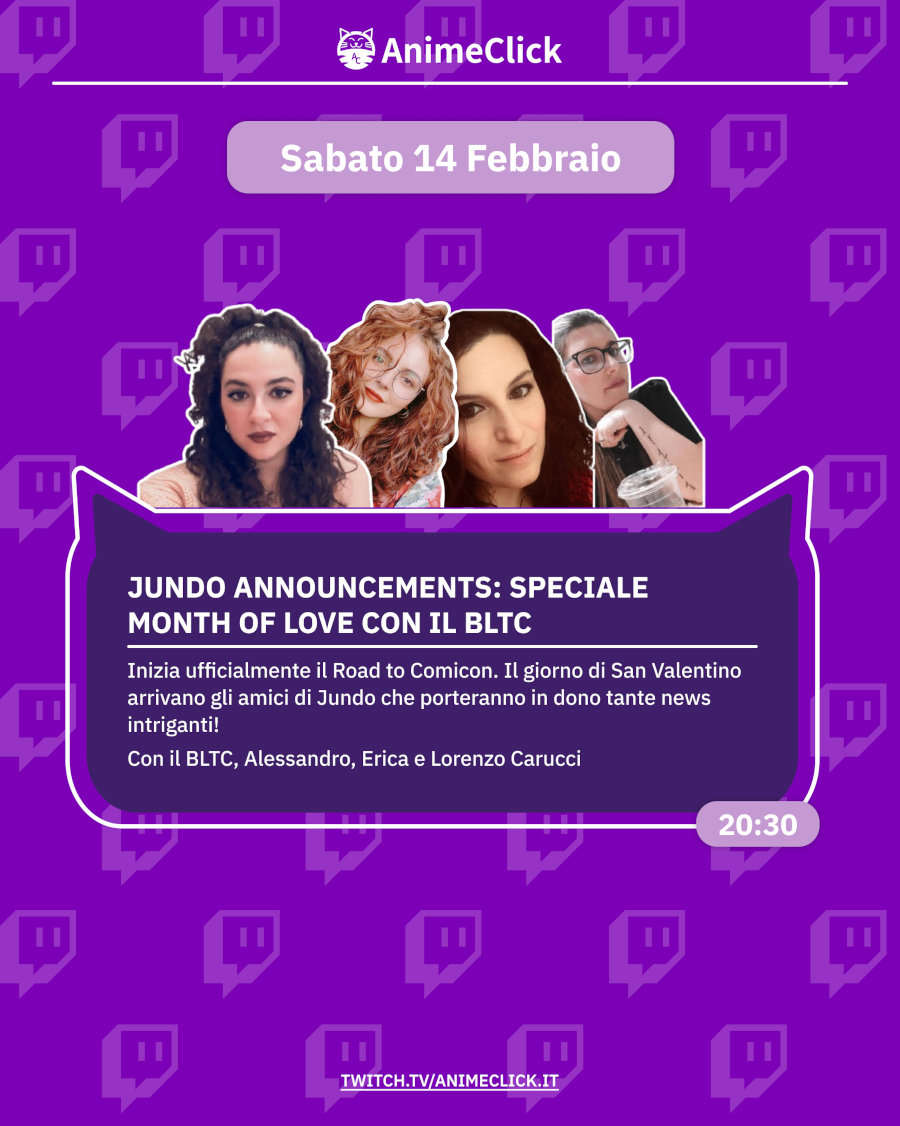 AnimeClick su Twitch: programma dal 9 al 15 febbraio